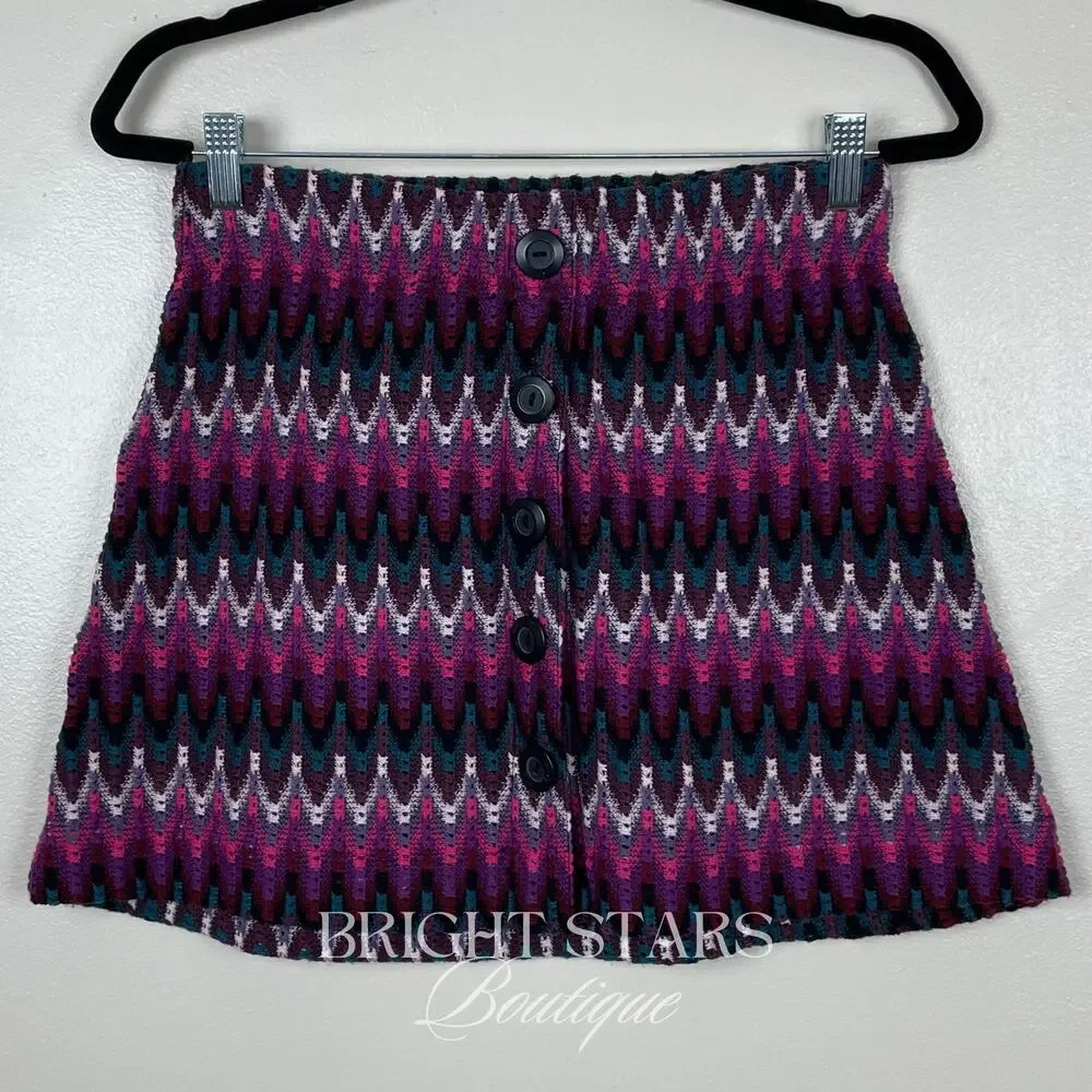 Rare Purple Chevron Mini Skirt ASO Sally Malik Being Human Meaghan Rath Bohemian